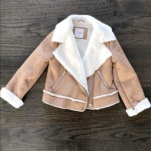 Girls suede fleece lined coat
